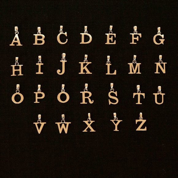 A to Z, 10K Solid Gold Initial Charm, Letter Pendant Necklace 18" Chain - Picture 5 of 8